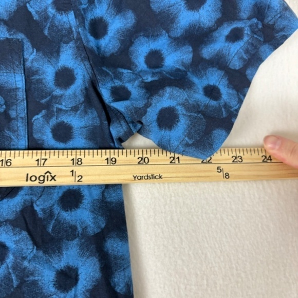 Abound Shirt Button Up Shirt Men's Size M Blue - Black Print Floral Art - Picture 9 of 11